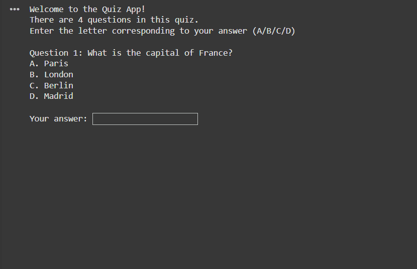 Quiz output