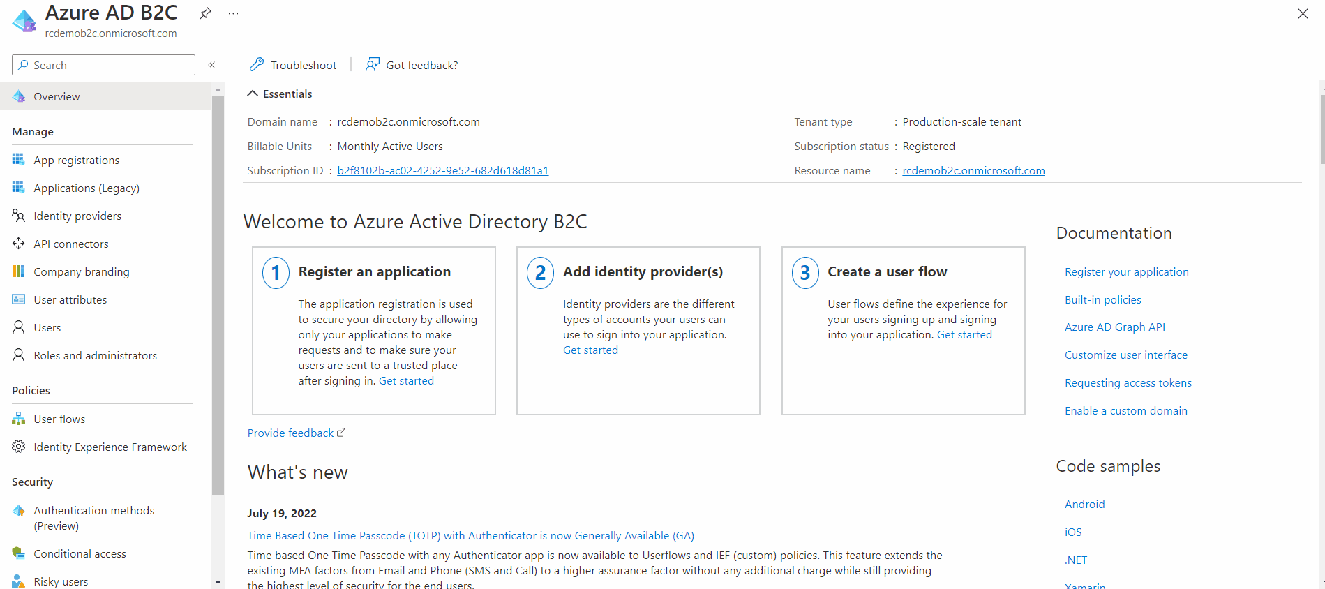 create custom policy to connect Azure AD user in Azure AD B2C Flow