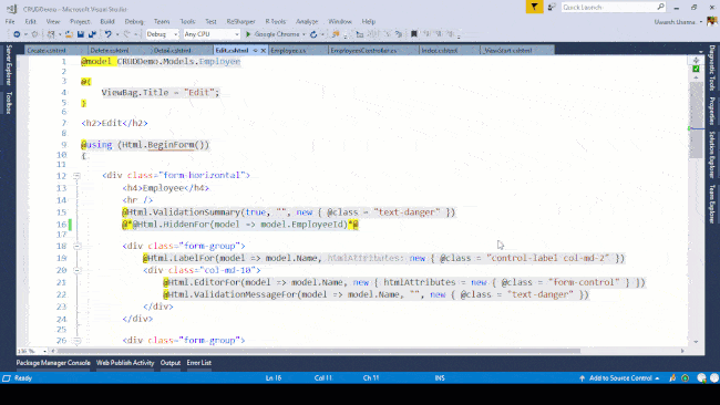 CRUD Application in ASP.Net