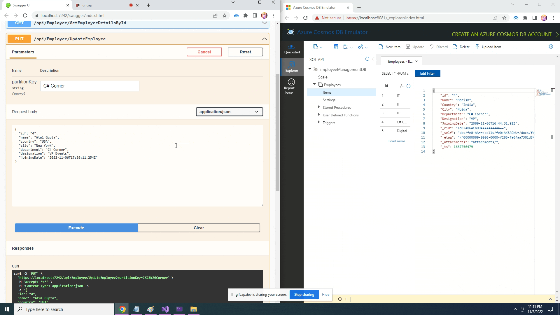 CRUD Operations in Azure Cosmos DB SQL API Using ASP.NET Core Web API C#