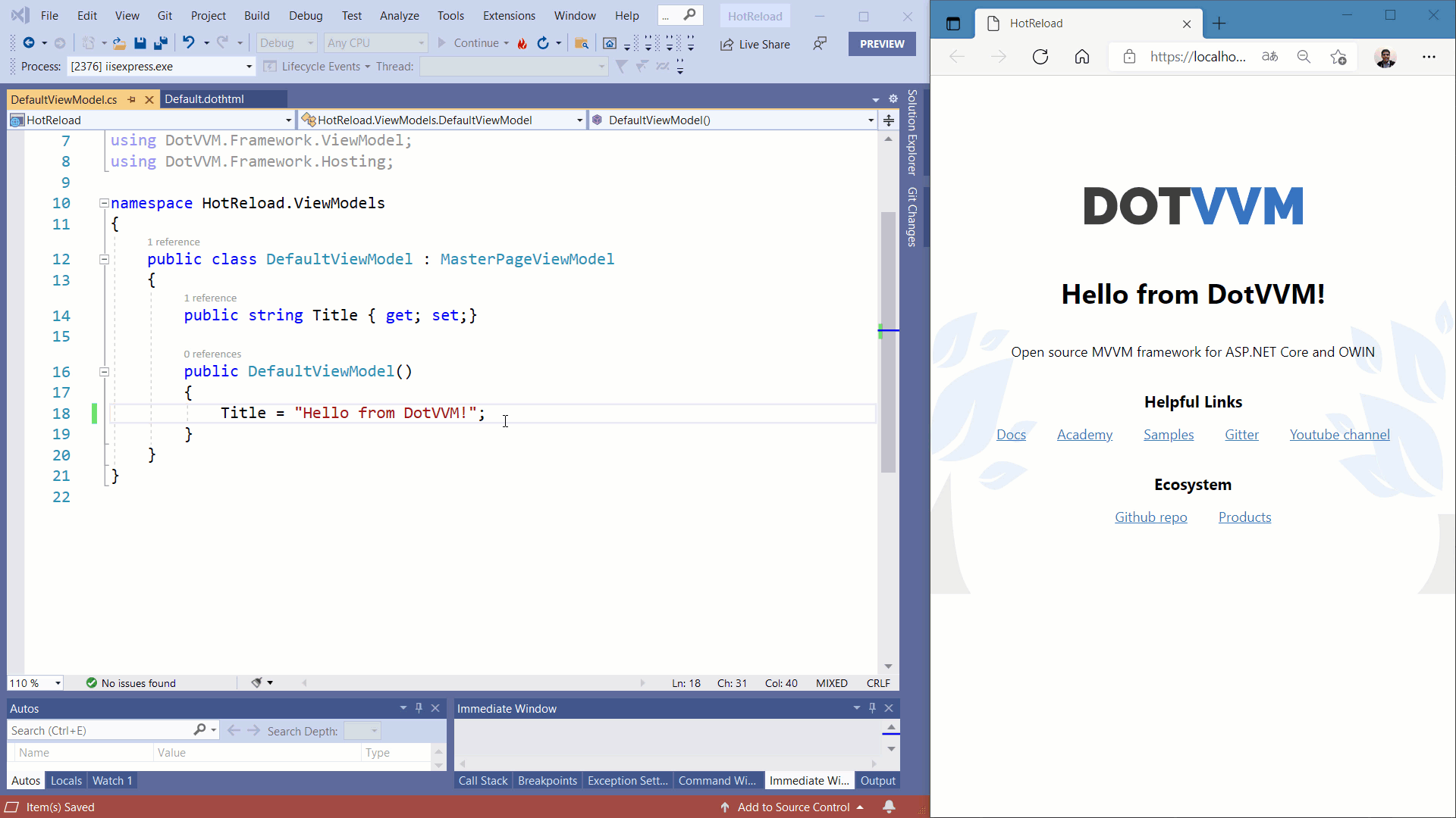 Hot Reload For .NET Developers