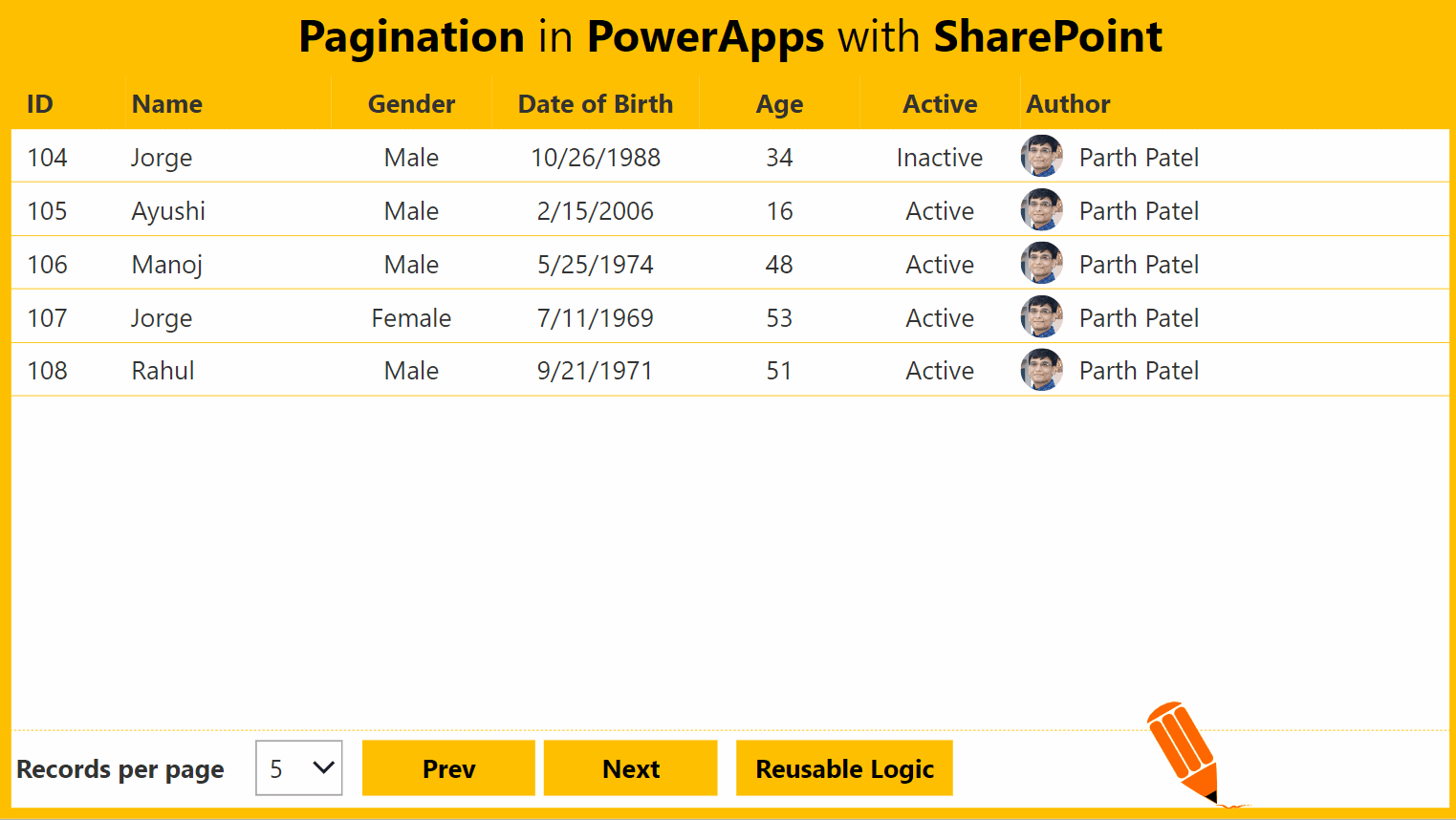 Pagination in PowerApps with SharePoint
